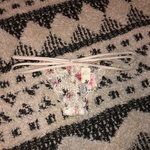 Cute white lace thong